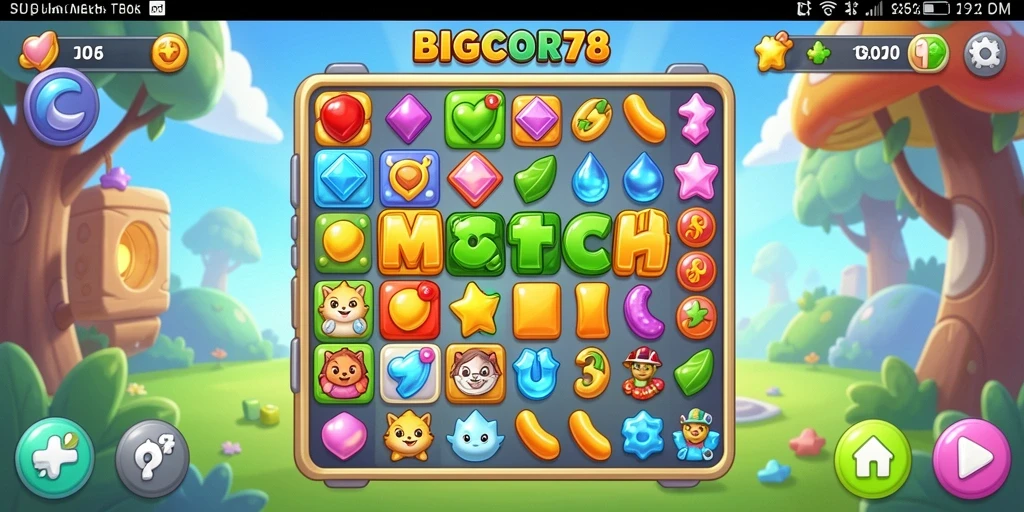 Screenshot gameplay BIGCOR78 yang penuh warna dan menarik.