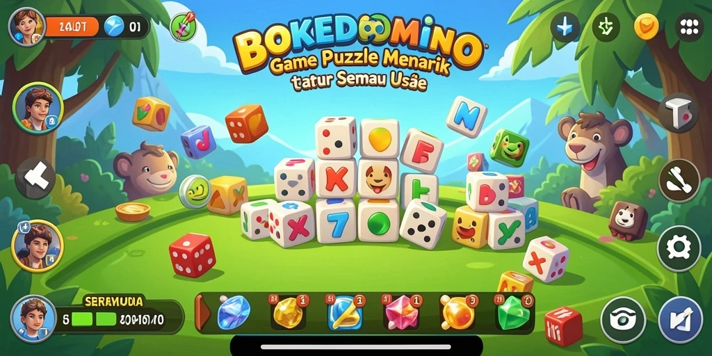 Tampilan gameplay BOKEDOMINO yang menantang dan seru.