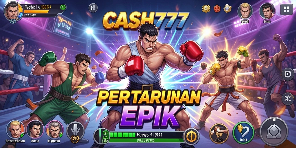 Screenshot gameplay CASH777 menampilkan aksi pertarungan yang intens.