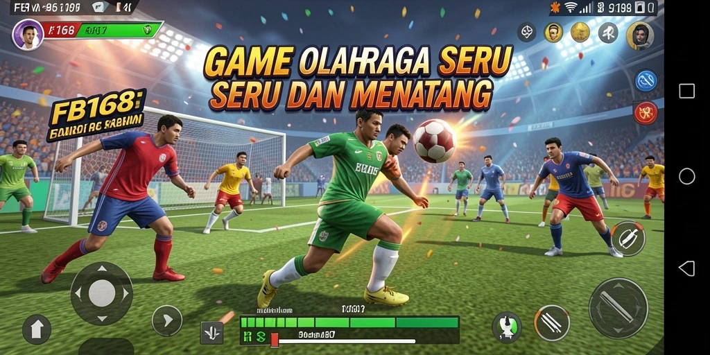Tangkapan layar utama FB168 menampilkan gameplay seru olahraga yang intens.