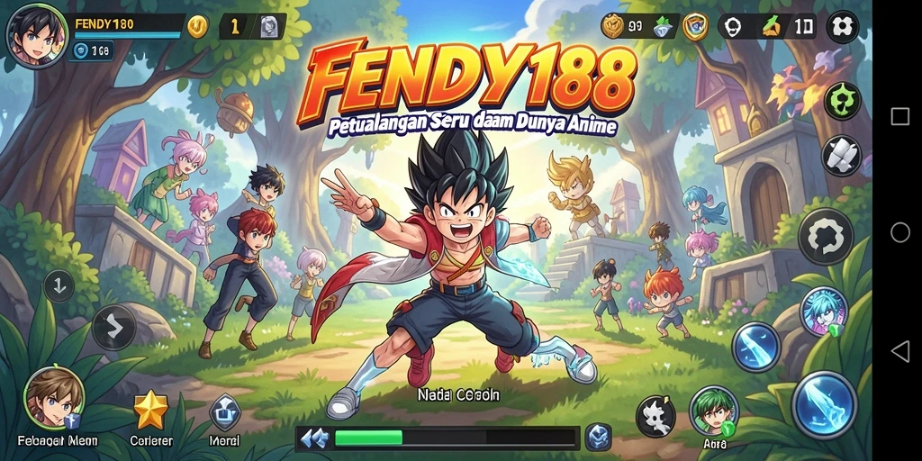 Tampilan gameplay seru dalam dunia Anime yang penuh warna.