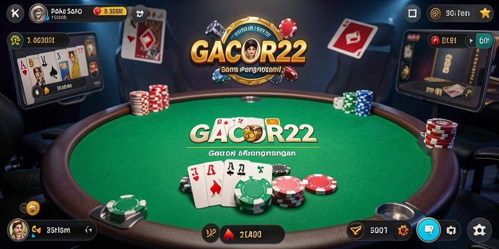 Tampilan screenshot gameplay GACOR22 menunjukkan permainan Poker yang seru.