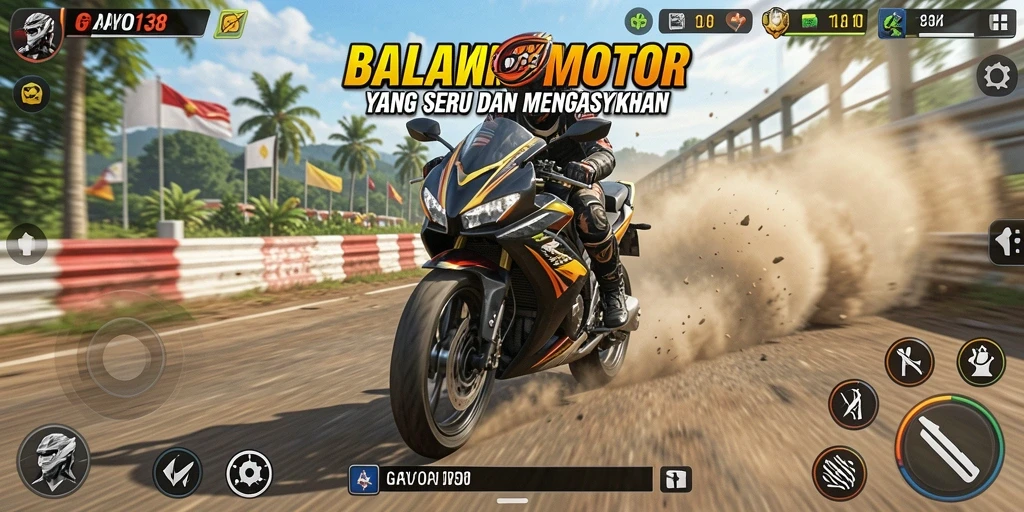 Screenshot menunjukkan balapan seru dengan grafik mengagumkan.