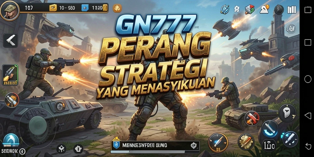Screenshot gameplay GN777 menampilkan pertempuran strategi yang intens
