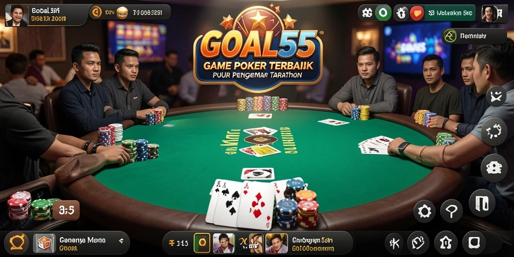 Screenshot gameplay GOAL55 menampilkan keseruan permainan Poker.