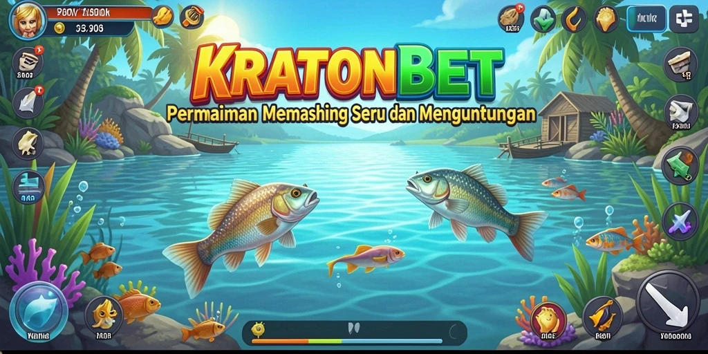 Screenshot utama KRATONBET menampilkan gameplay memancing yang seru dan menantang.