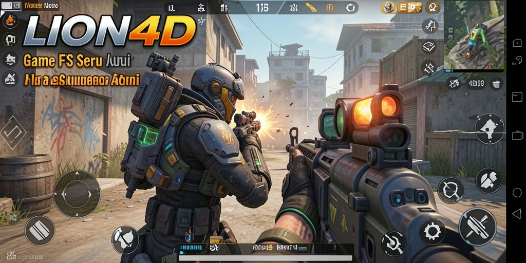 Tampilan gameplay LION4D yang intens dan mendebarkan dalam aksi FPS.