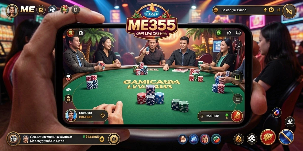 Tampilan menarik dari gameplay Live Casino di ME355.
