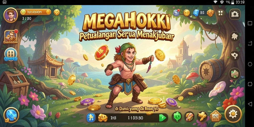 Tangkapan layar <strong>MEGAHOKI</strong> menampilkan gameplay yang mendebarkan dengan berbagai misi petualangan.