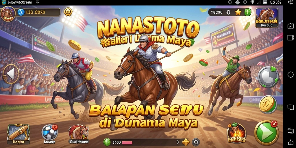 Tampilan permainan balapan yang seru dan mendebarkan dari NANASTOTO.