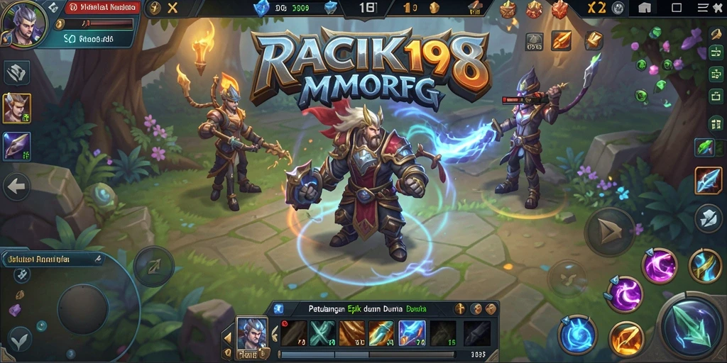 Tampilan gameplay seru serta aksi mendebarkan di RACIK198.