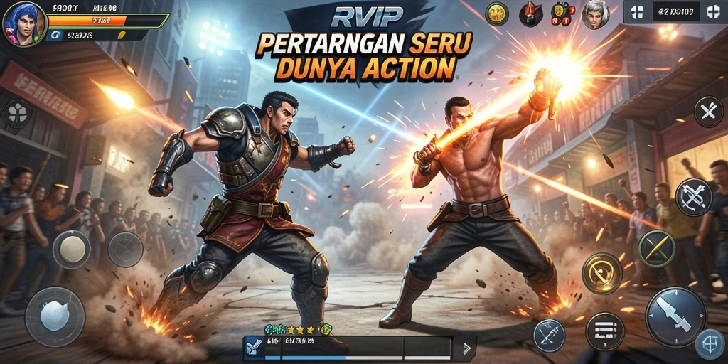 Tangkapan layar RVIP menampilkan aksi pertarungan yang menegangkan.