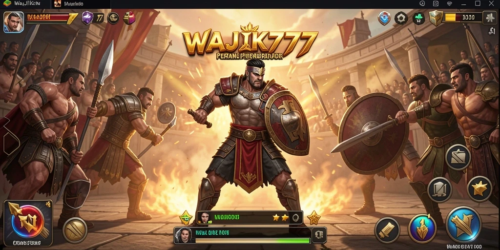 Screenshot gameplay WAJIK777 menunjukkan aksi pertarungan yang mendebarkan.