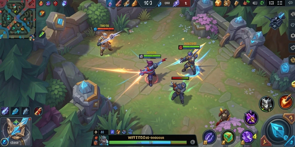 Tangkapan layar menampilkan aksi seru dalam gameplay MOBA.
