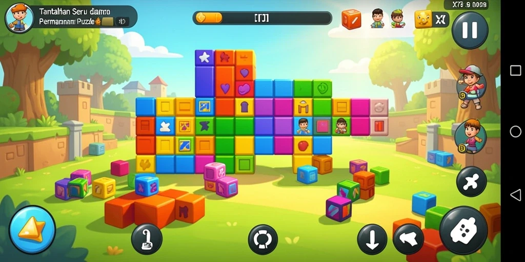 Screenshot gameplay X78, menunjukkan tantangan puzzle yang menarik.