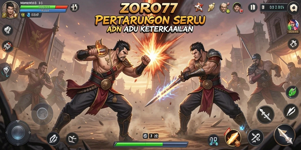 Gameplay seru ZORO77 dengan pertarungan yang menegangkan.